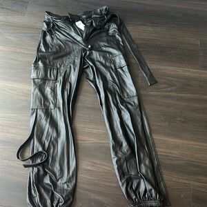 SHEIN black faux leather pants